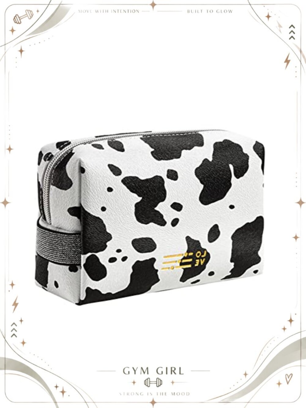 PU Leather Cosmetic Bag Vegan Animal Print Travel Toiletry Pouch